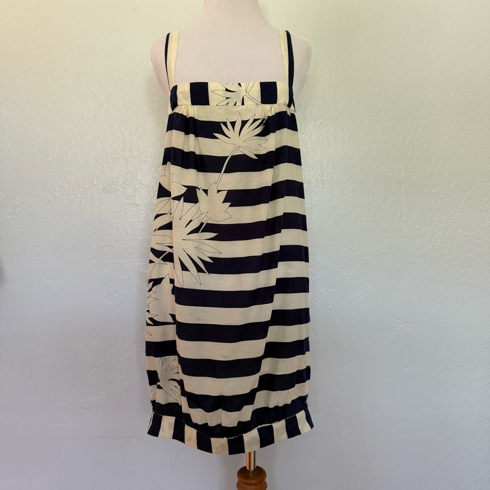 Richard Ruiz bubble hem Dress, Striped black and White, fully lined, Small